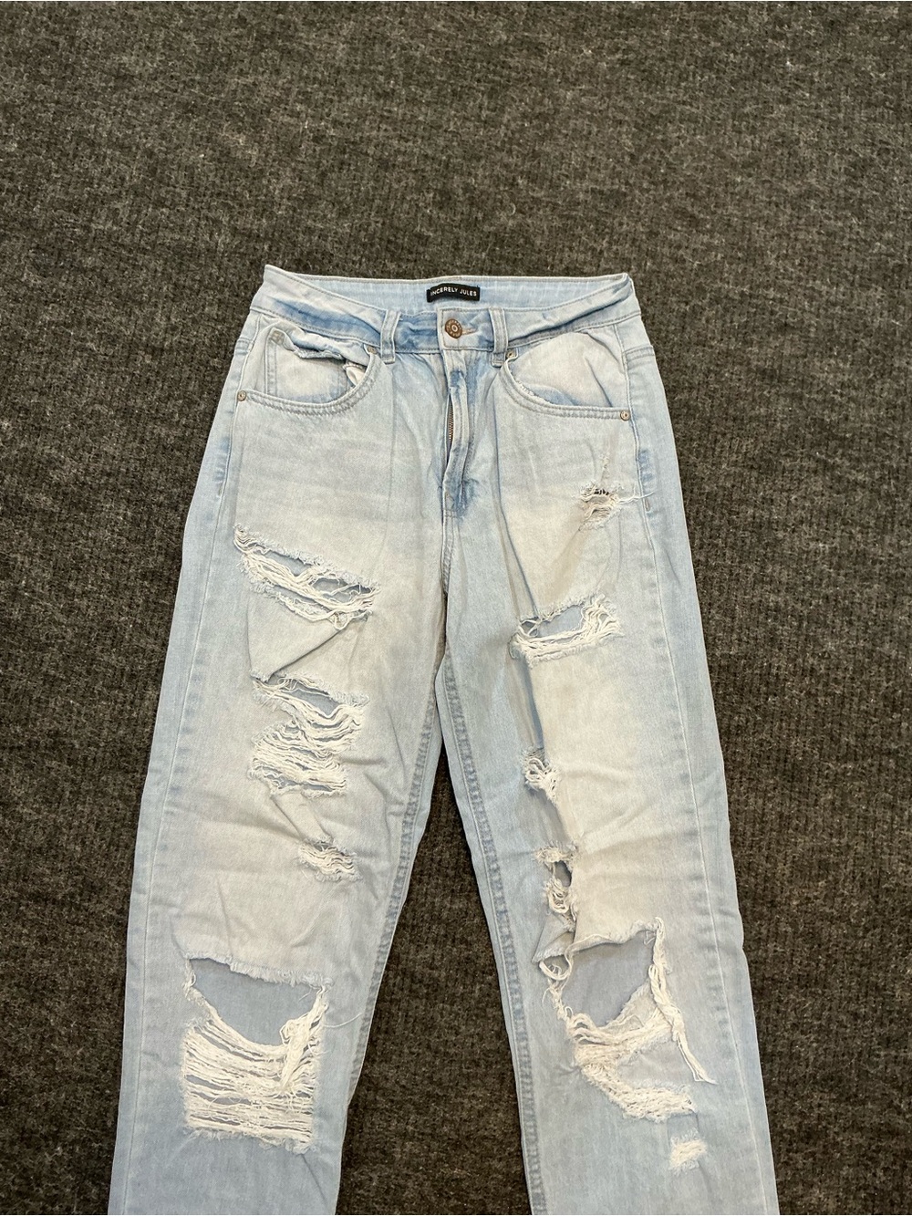 Sincerely Jules Light Wash Distressed Boyfriend Jeans